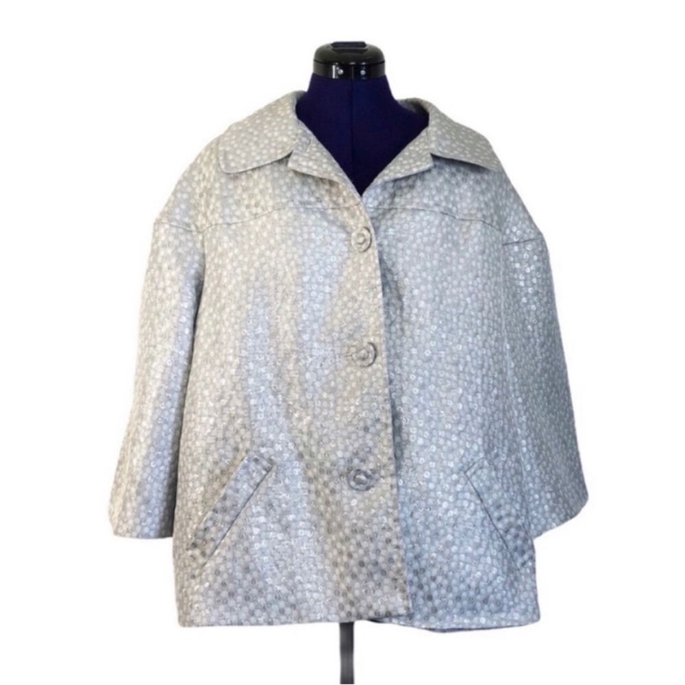 Lane Bryant Gray Patterned Blazer Jacket